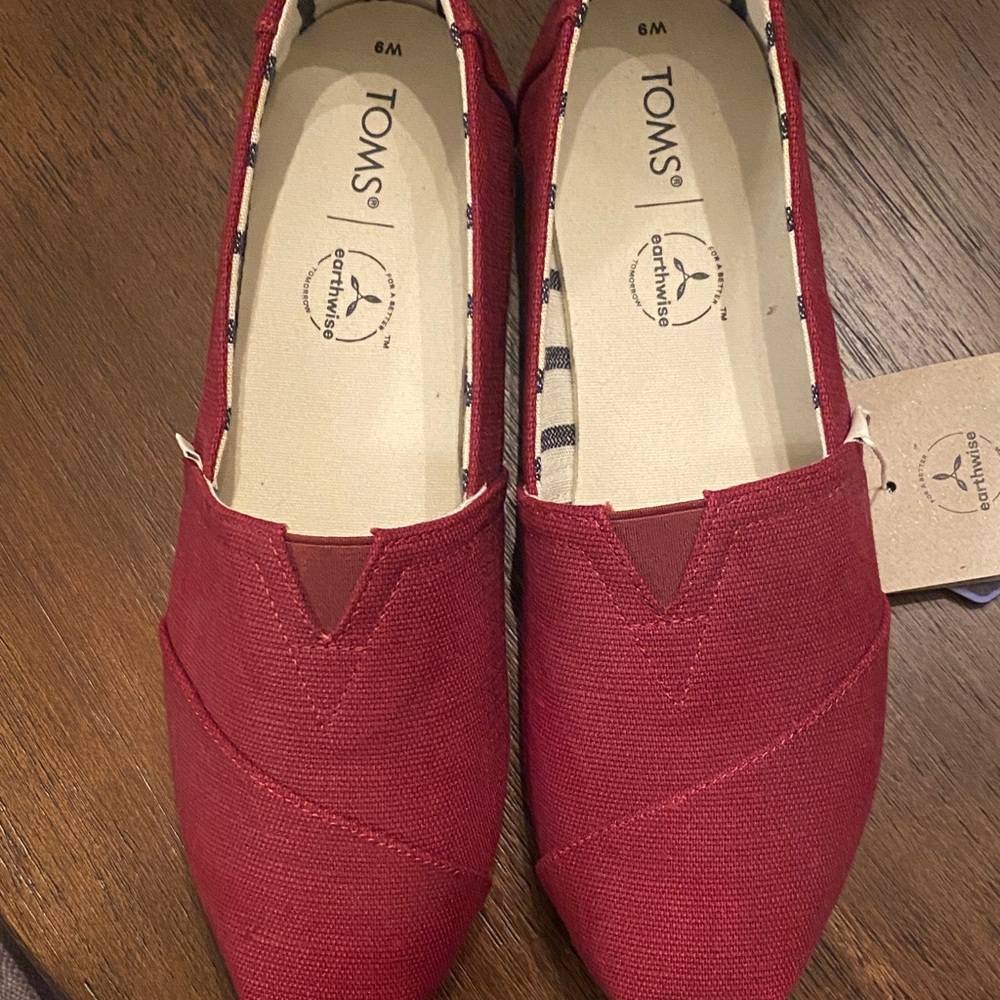 TOMS Crimson Canvas Slip-Ons - Picture 5 of 5